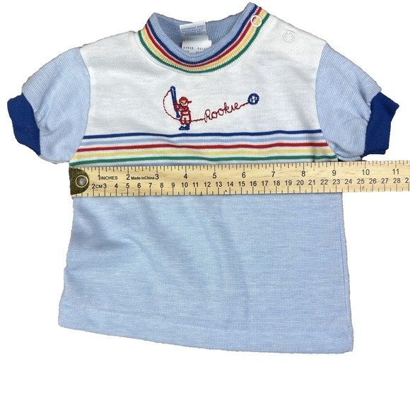 Vintage Garanimals Two Piece Outfit Short sleeve Rookie BaseBall Shirt Size 12M - Picture 11 of 12